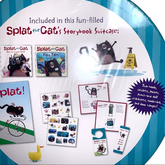 NWT Easter Gift Splat the Cat's Storybook Suitcase Book Learning Set Spring - Picture 5 of 8